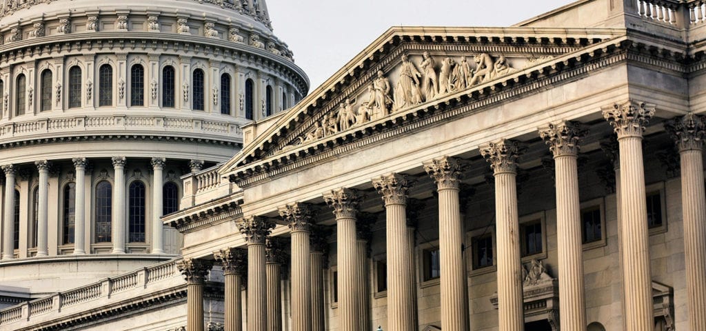 A look at the east front of the U.S. Capitol from the Senate wing.