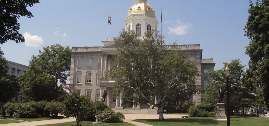 The New Hampshire Capitol Building in Concord, New Hampshire.