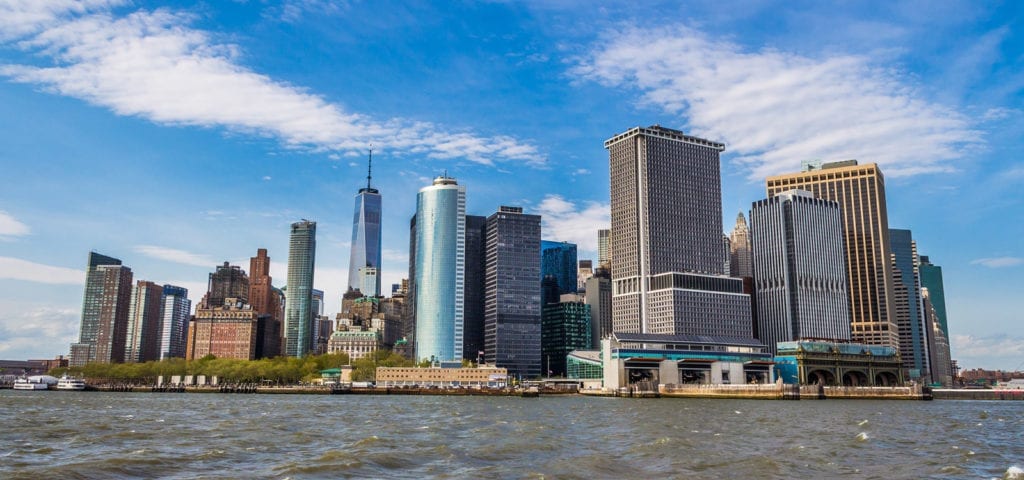Photo of Staten Island in New York, captured from the Staten Island Ferry.