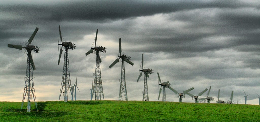 Windmill farm in Alameda County, California.