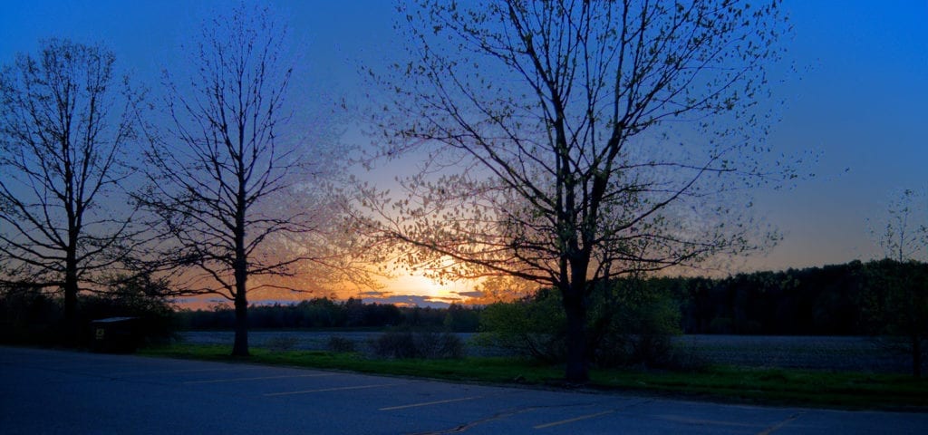 Sunset photograph taken in the New Hampshire countryside.