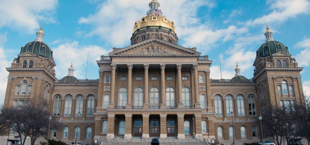 The Iowa State Capitol Building in Des Moines, Iowa.