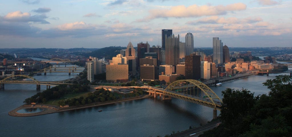 Pittsburgh downtown from the Duquesne Incline overlook