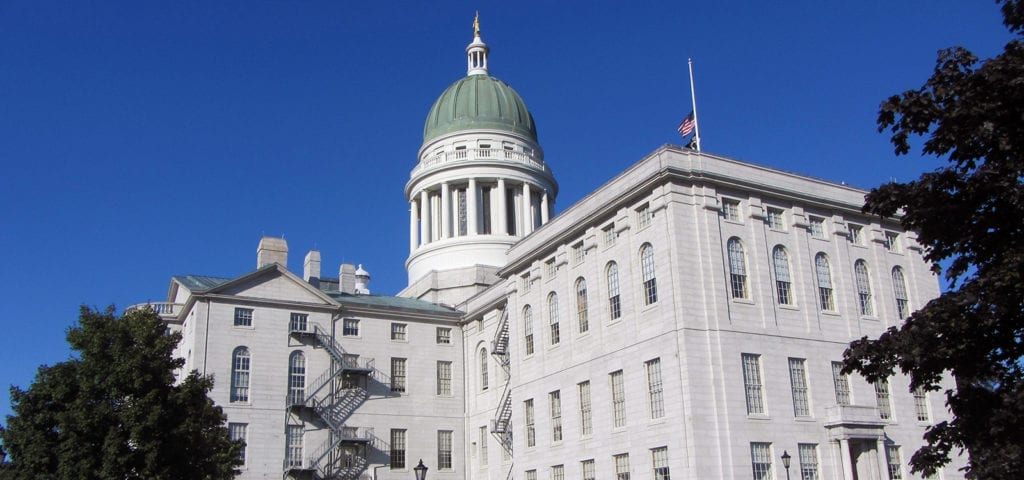 The Maine State Capitol Building in Augusta, Maine.