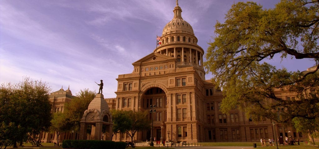 The Texas State Capitol Building in Austin, Texas.