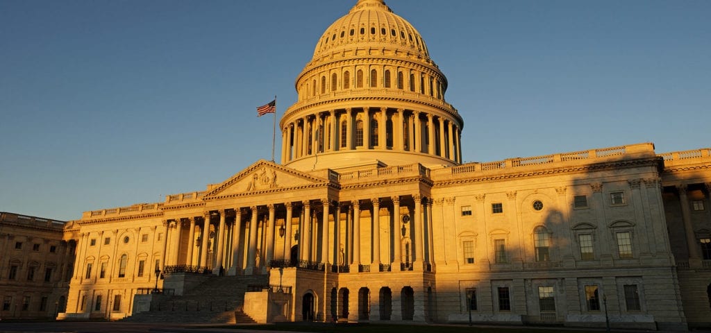 The U.S. Capitol Building, located on Capitol Hill in Washington D.C.