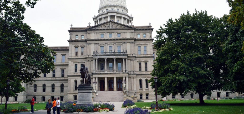 Michigan state Capitol building in Lansing, Michigan.