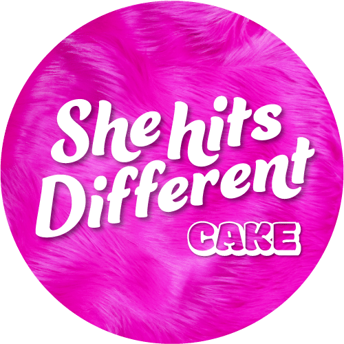 Logo for CAKE she hits different